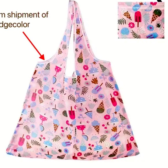 Handbags - Pink & Blue Ice Cream Cones Grocery Shopping Tote Bag